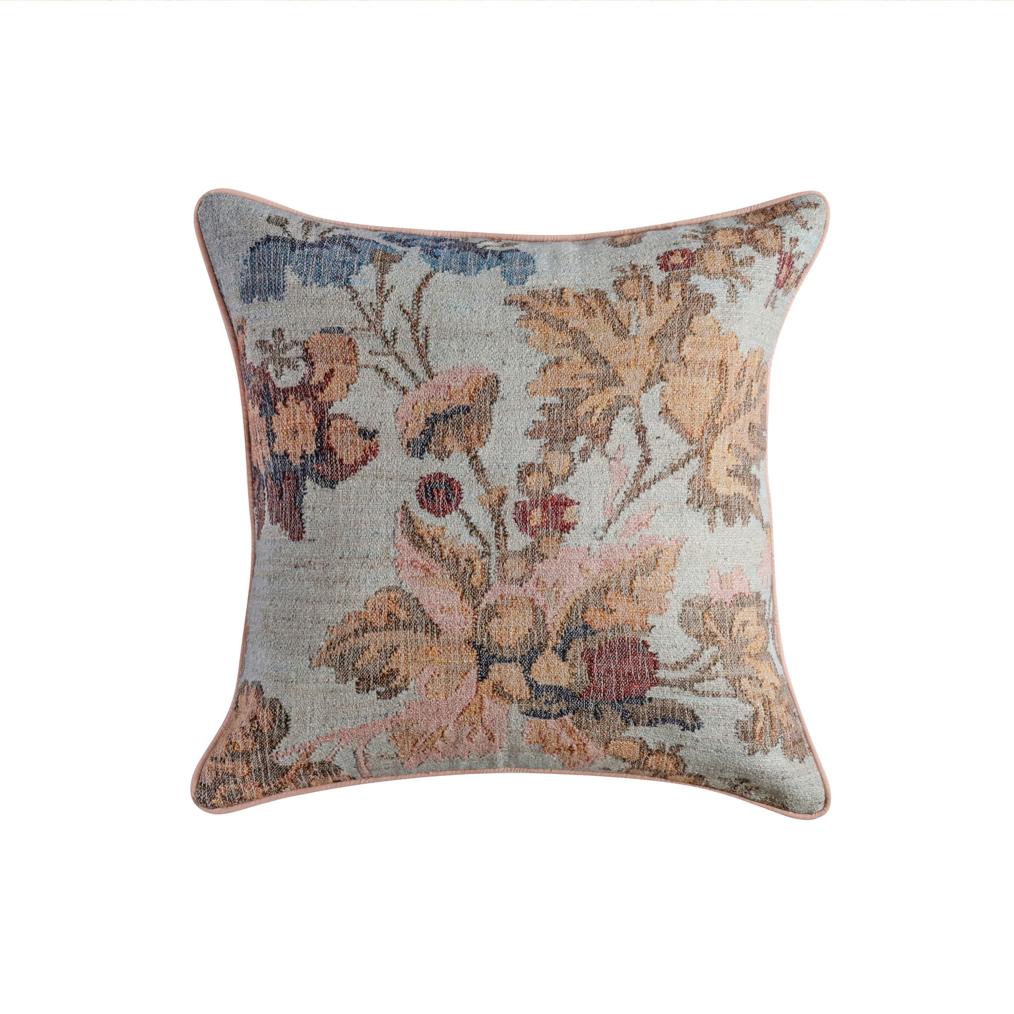 Taman - 20" Natural Cotton Accent Pillow Cover - Autumn Florals