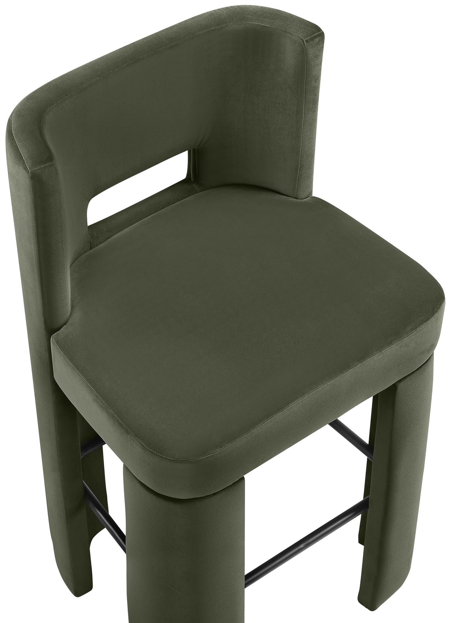 Zuno - Velvet Performance Fabric Upholstered Bar Stool (Set of 2)