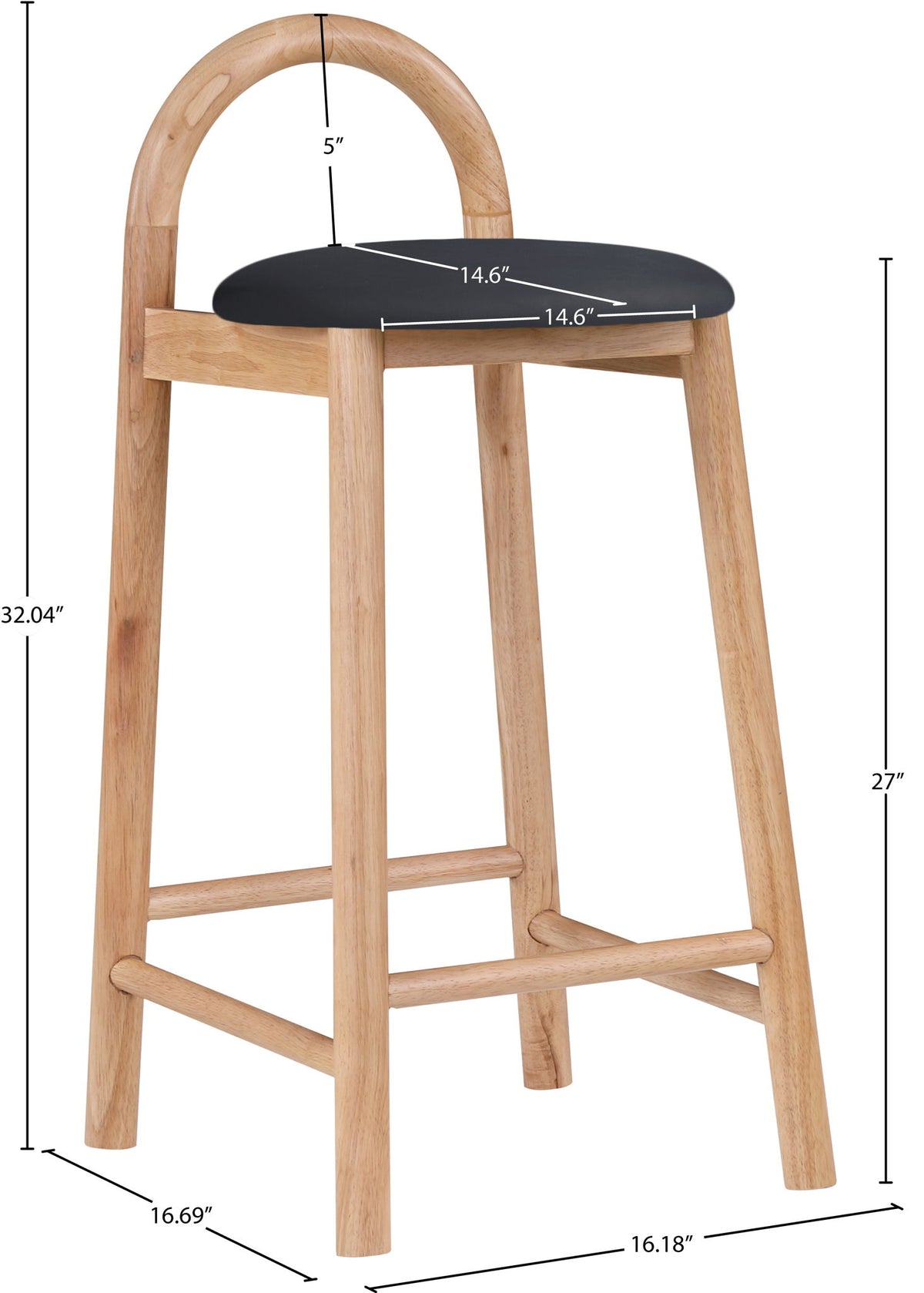 Calvin - Faux Leather Stool - Light Brown Legs