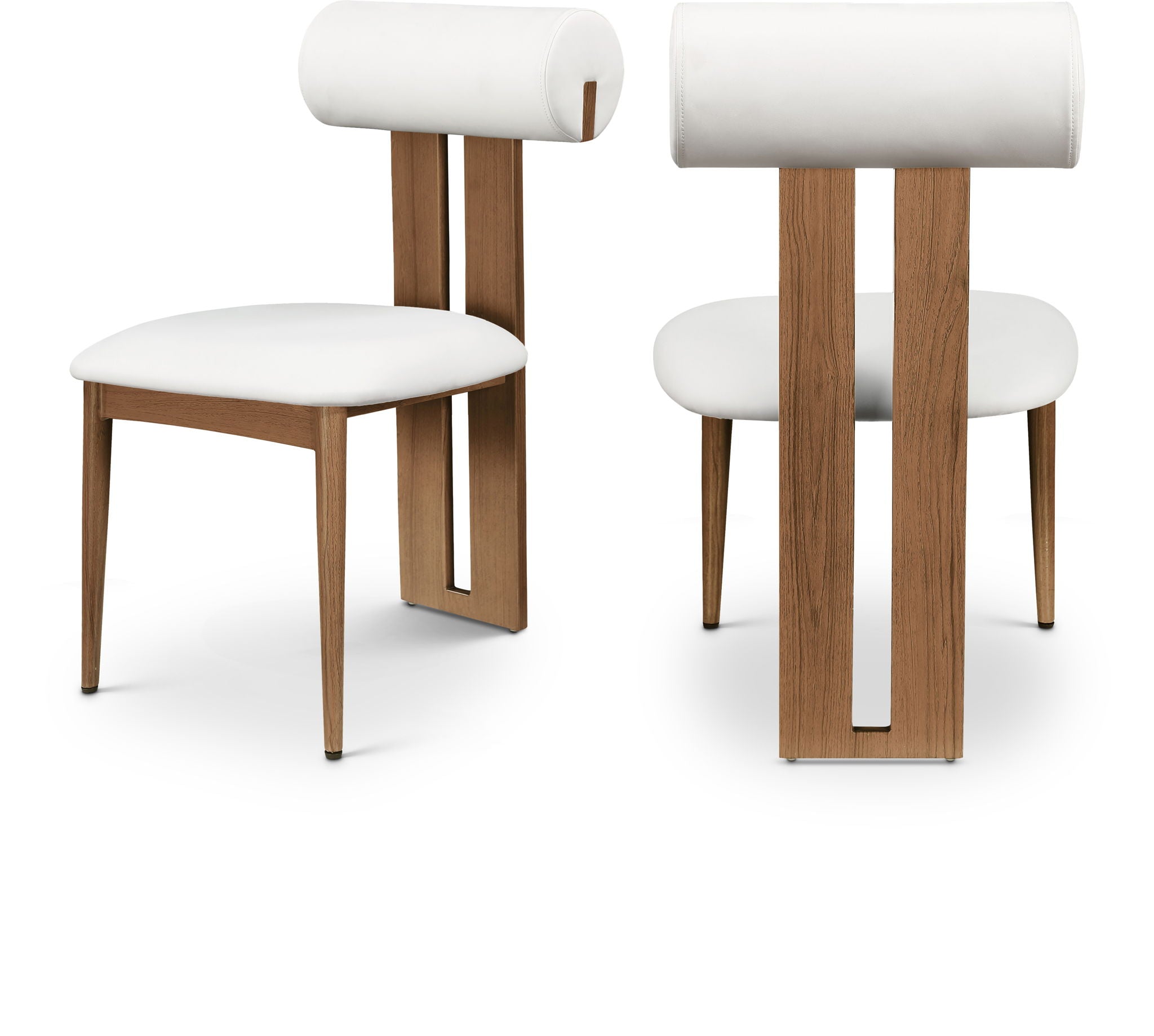 Dario - Faux Leather Dining Chair With Brown Frame (Set of 2)