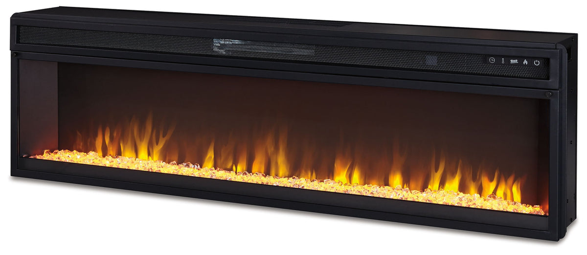 Entertainment Accessories - Wide Fireplace Insert - Black