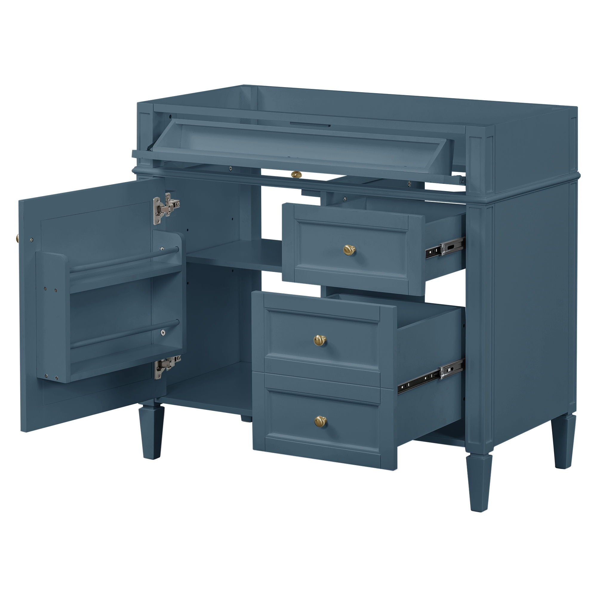 Bathroom Vanity With 2 Drawers And Tip-Out Drawer, Storage Cabinet