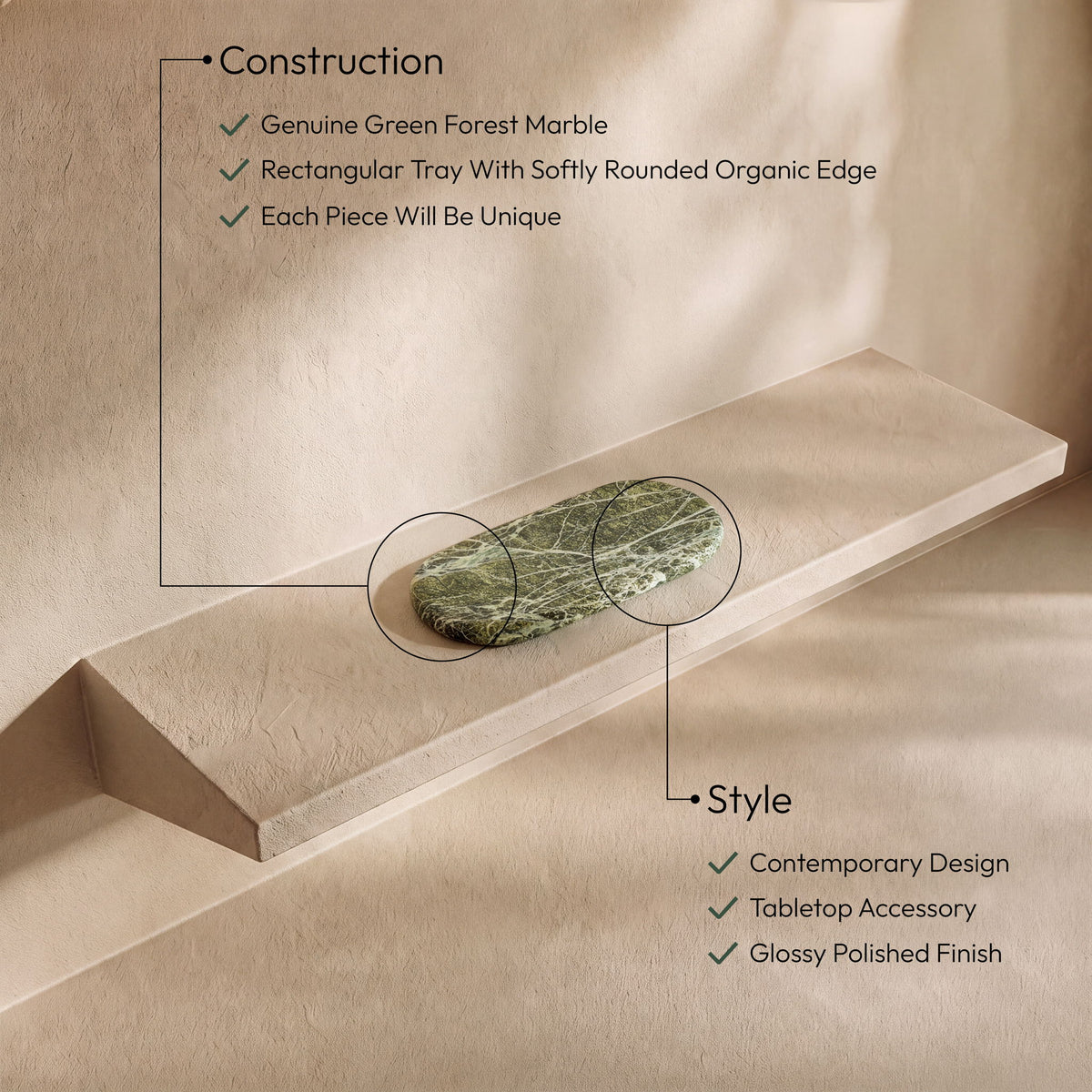 Carrell - Genuine Marble Tray