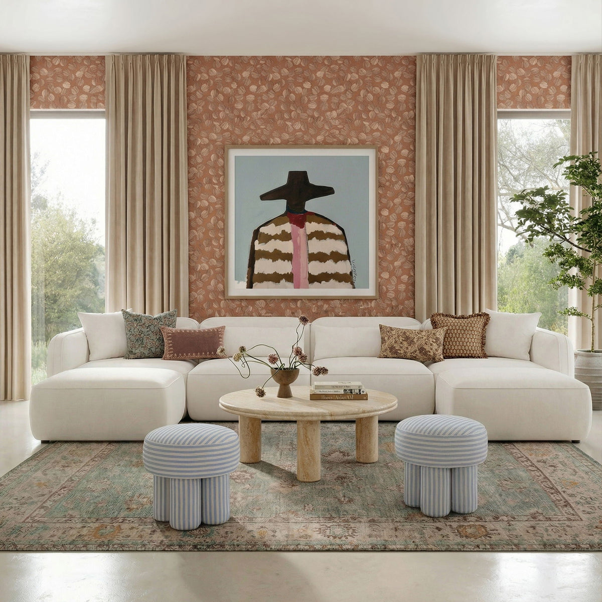 Tarra Cream Chenille Modular Sectional