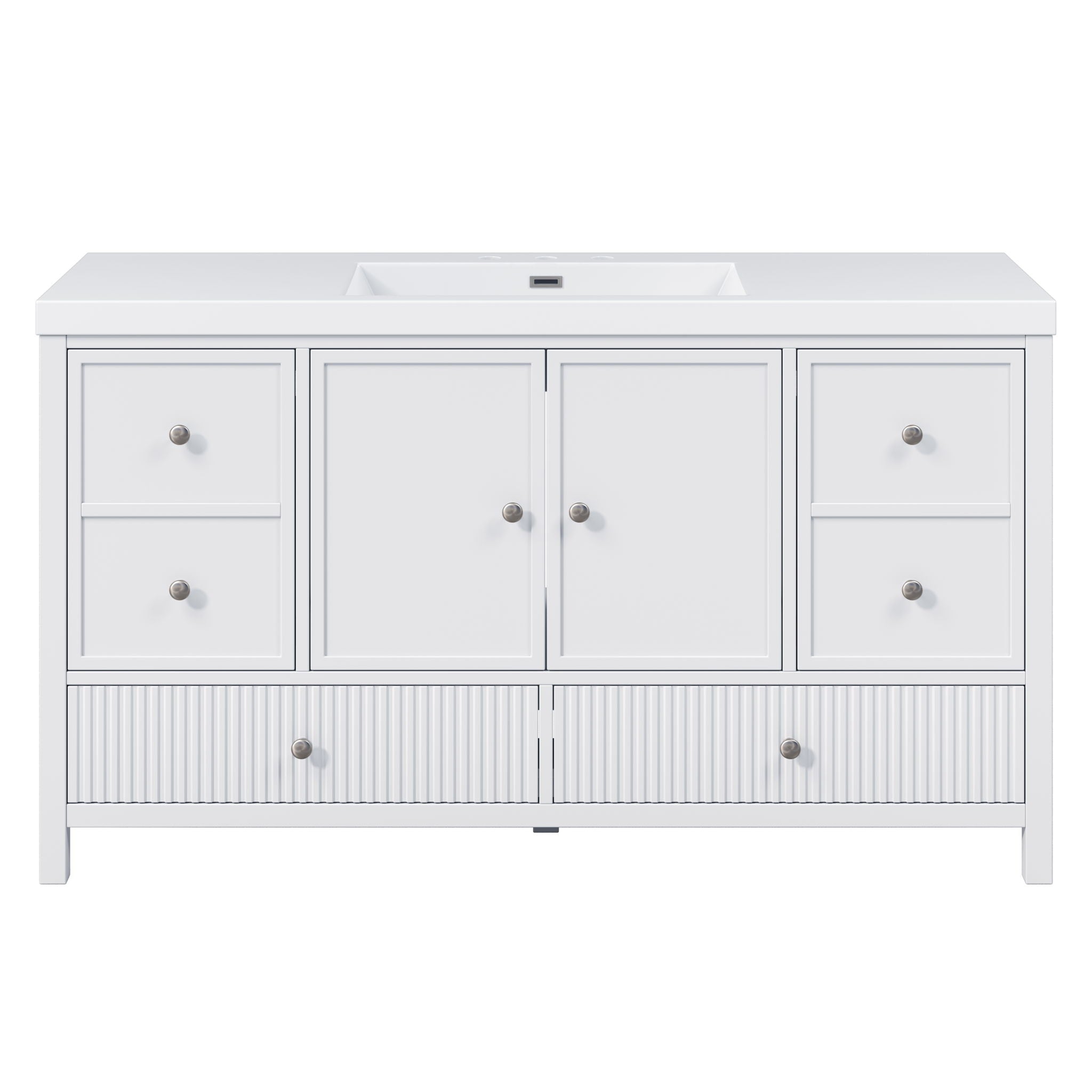 Bathroom Vanity With Separate Sink, Soft Close Doors And 4 Drawers