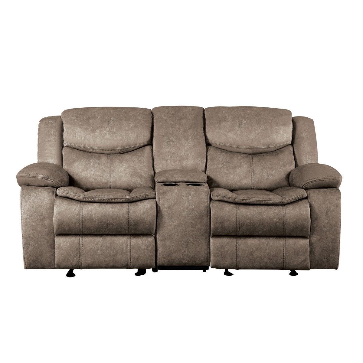 Bastrop - Double Glider Reclining Loveseat With Center Console