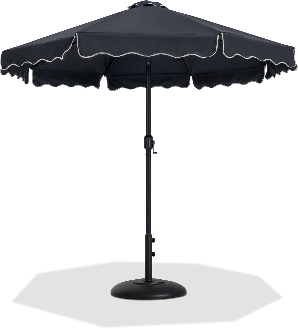 Amalfi - Patio Umbrella - Black Base / Black Pole