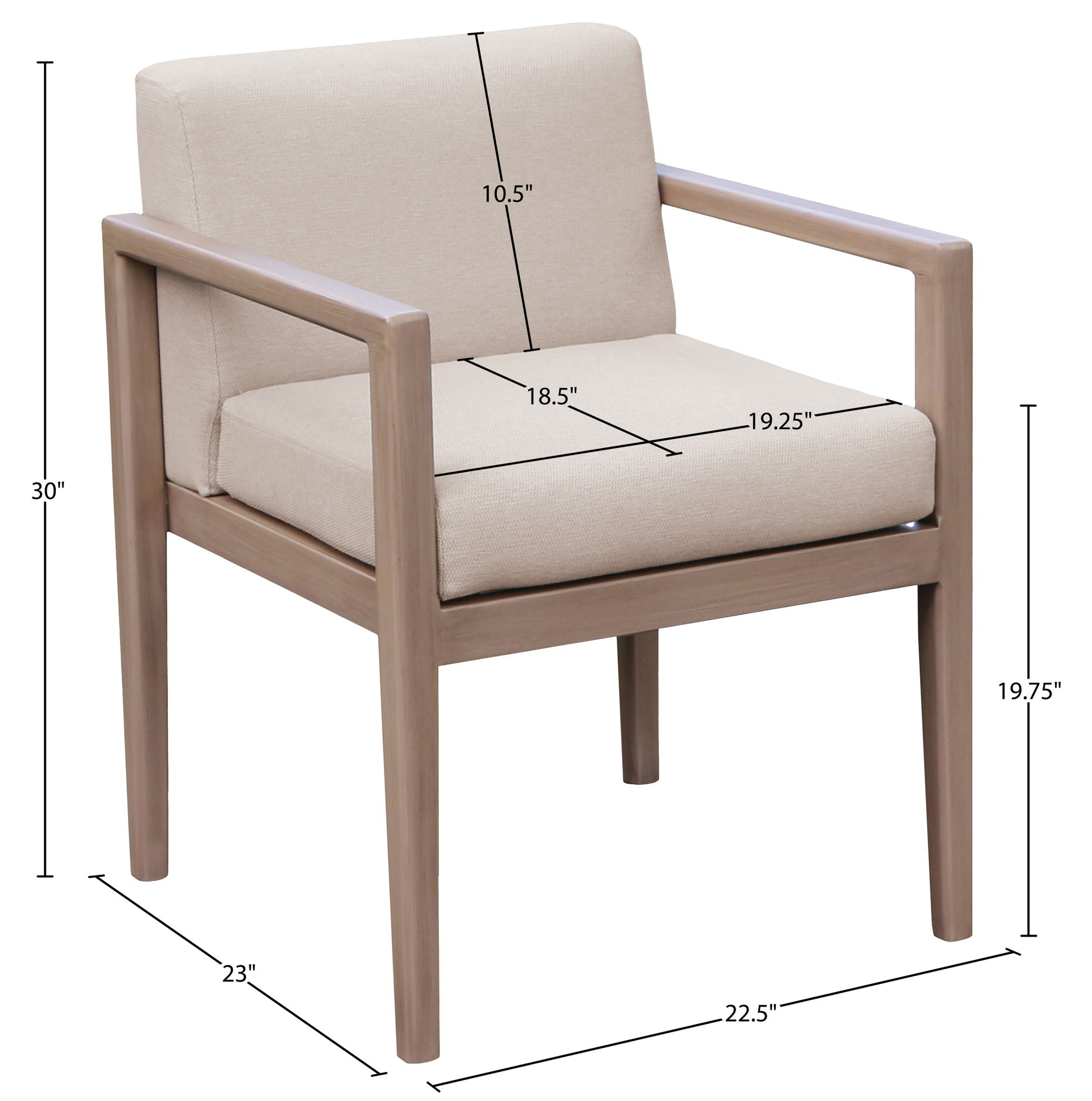 Solace - Olefin Performance Fabric Outdoor Patio Dining Arm Chair