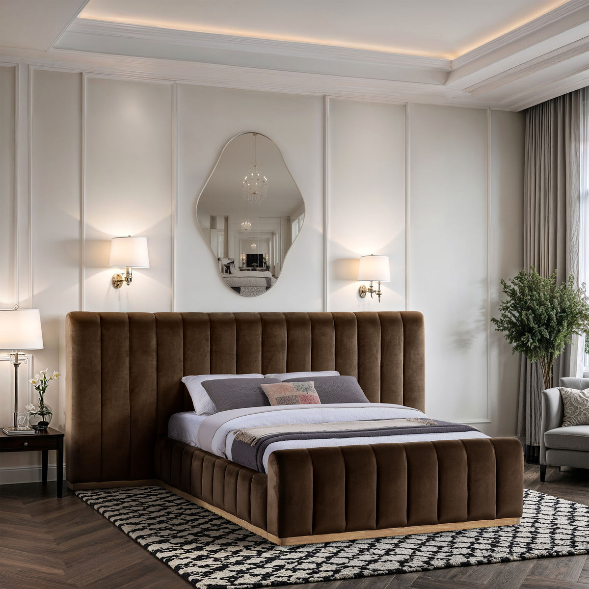 Amara - Velvet Upholstered Bed