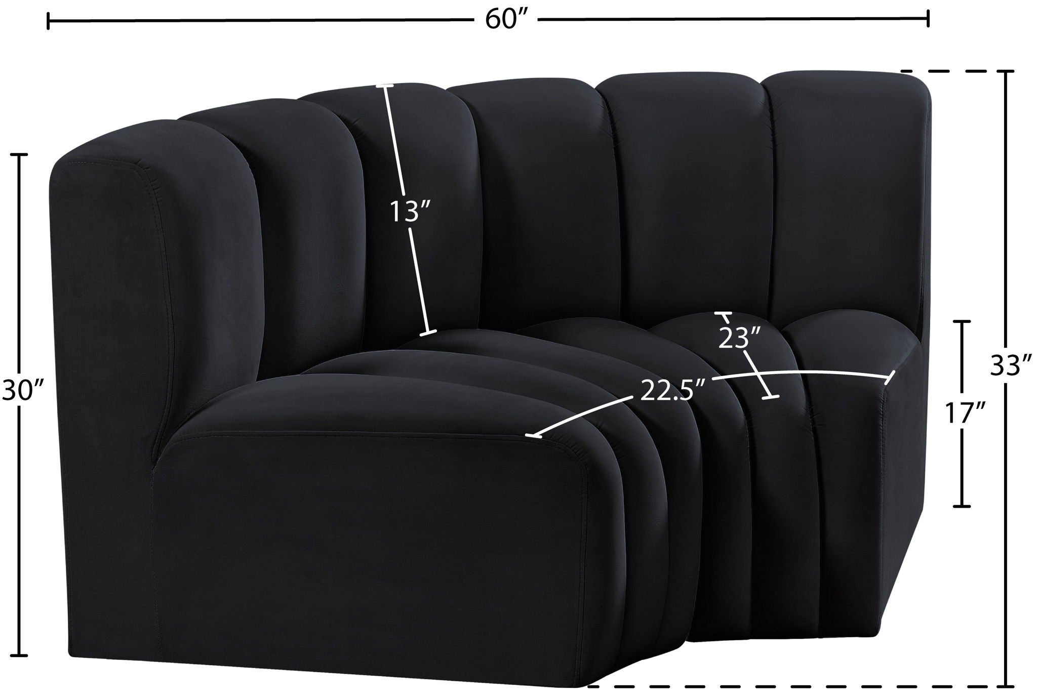 Arc - Velvet 2 Piece Modular Sofa