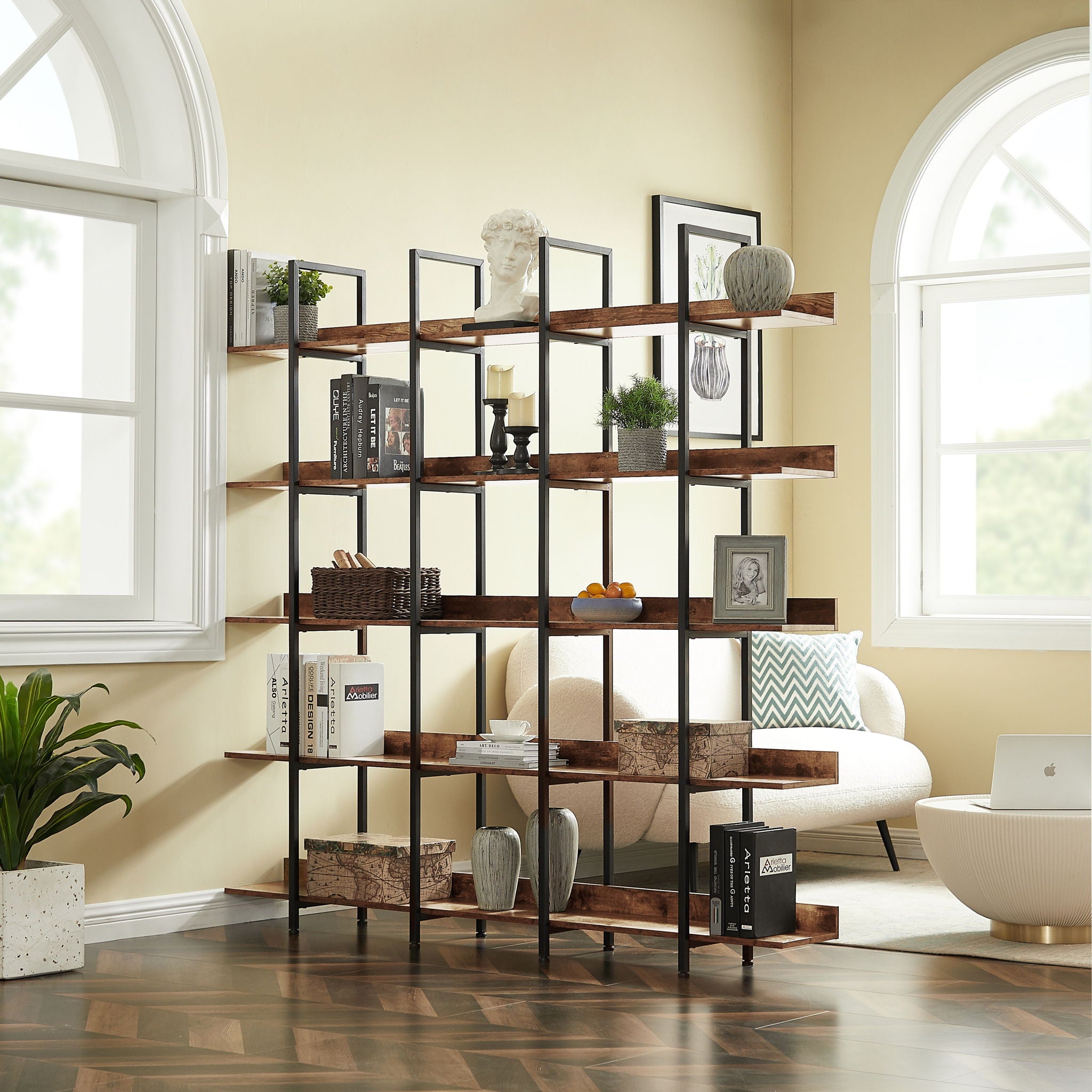 Vintage Industrial 5 Tier Bookcase
