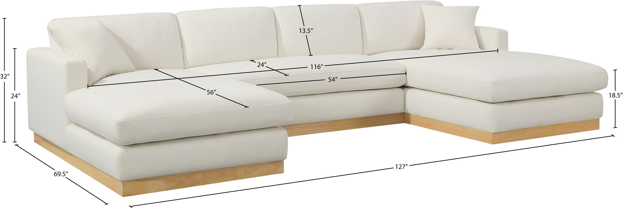 Johanna - 3 Piece Sectional - Natural Base