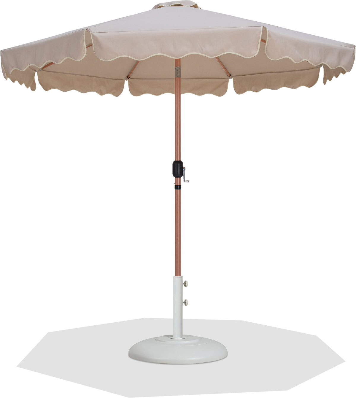 Amalfi - Patio Umbrella - White Base / Light Brown Pole