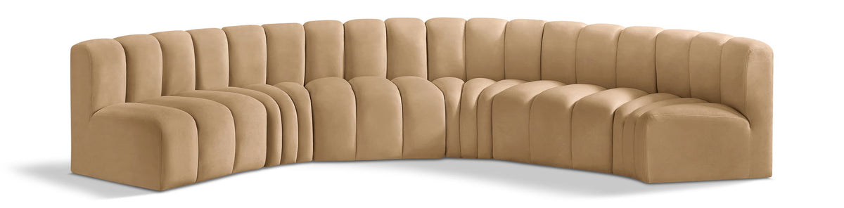 Arc - Velvet 6 Piece U-Shaped Modular Sofa