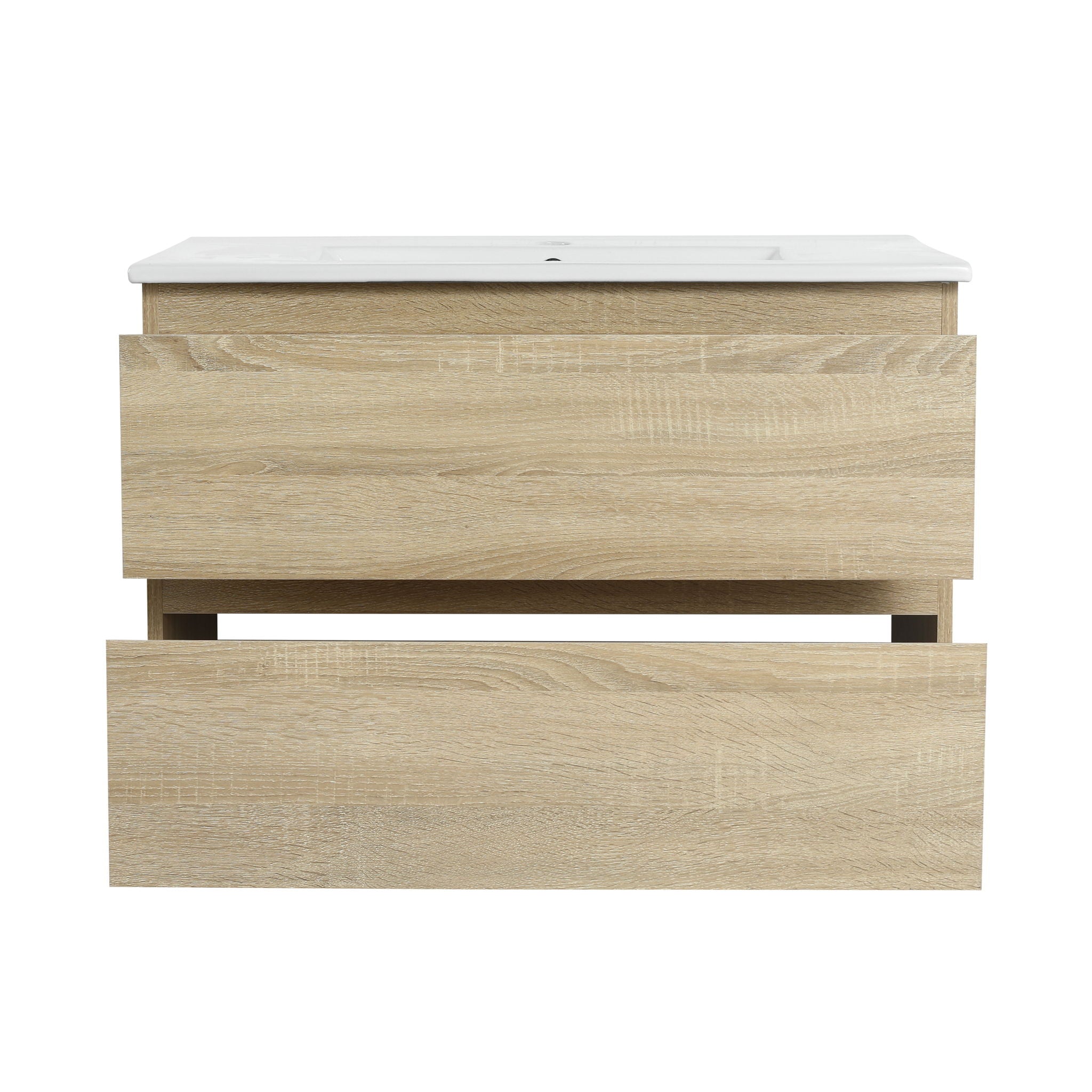 Wall Mounted Bathroom Vanity & Sink, 2 Soft Close Drawers