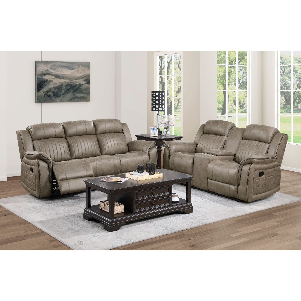 Centeroak - Double Reclining Sofa