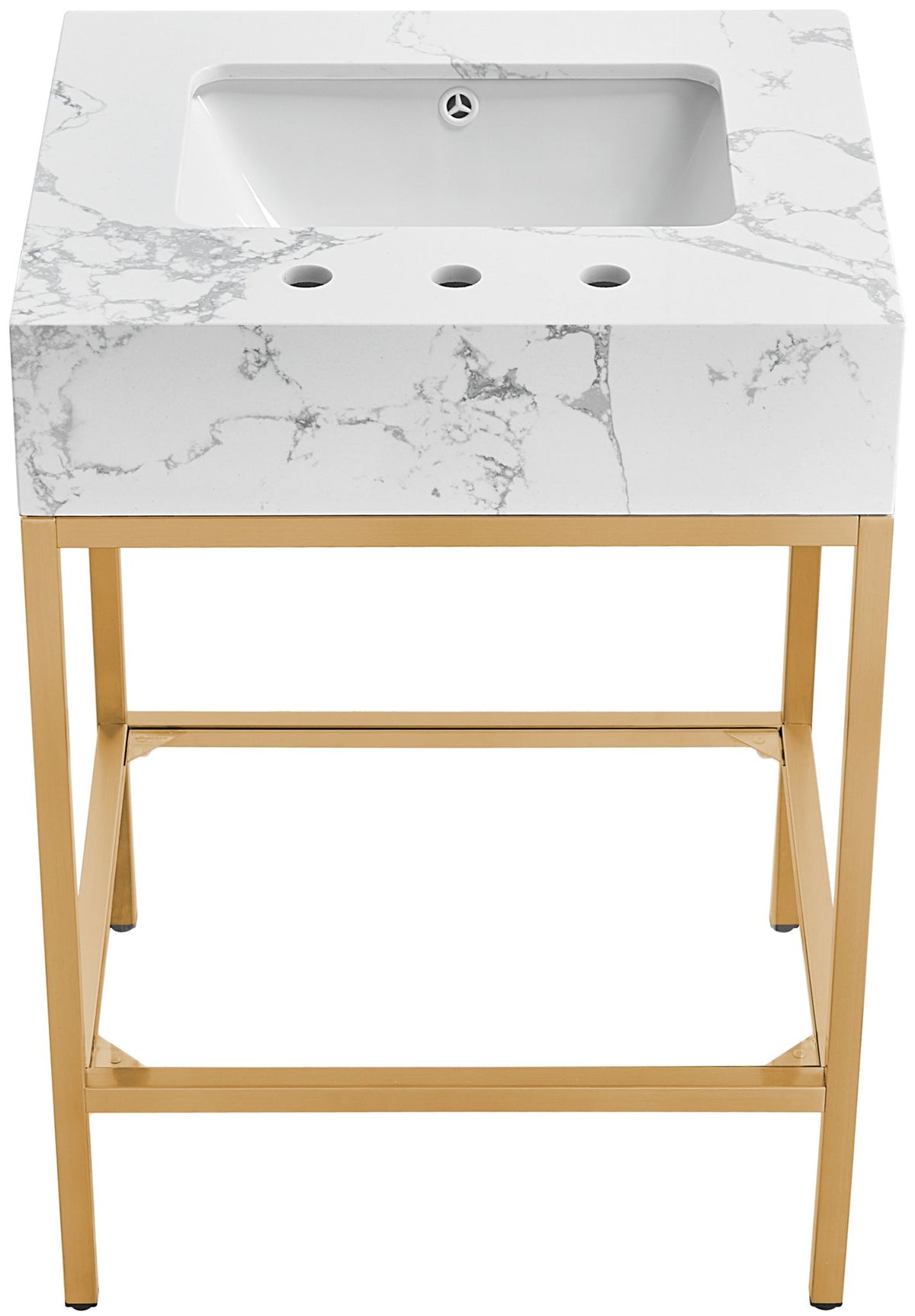 Marmo - Engineered Marble Bathroom Vanity With Gold Base
