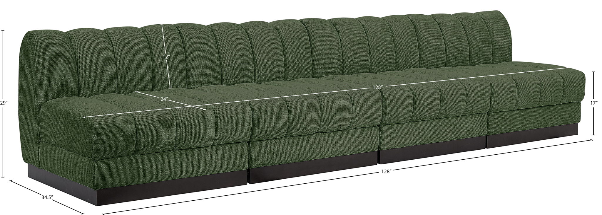 Quinn - 4 Seat Modular Armless Sofa