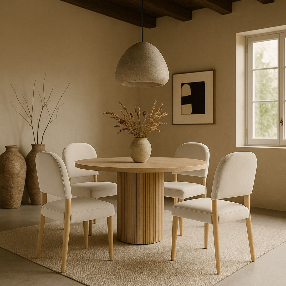 Varinelle - Velvet Dining Chair (Set of 2) - Natural Frame