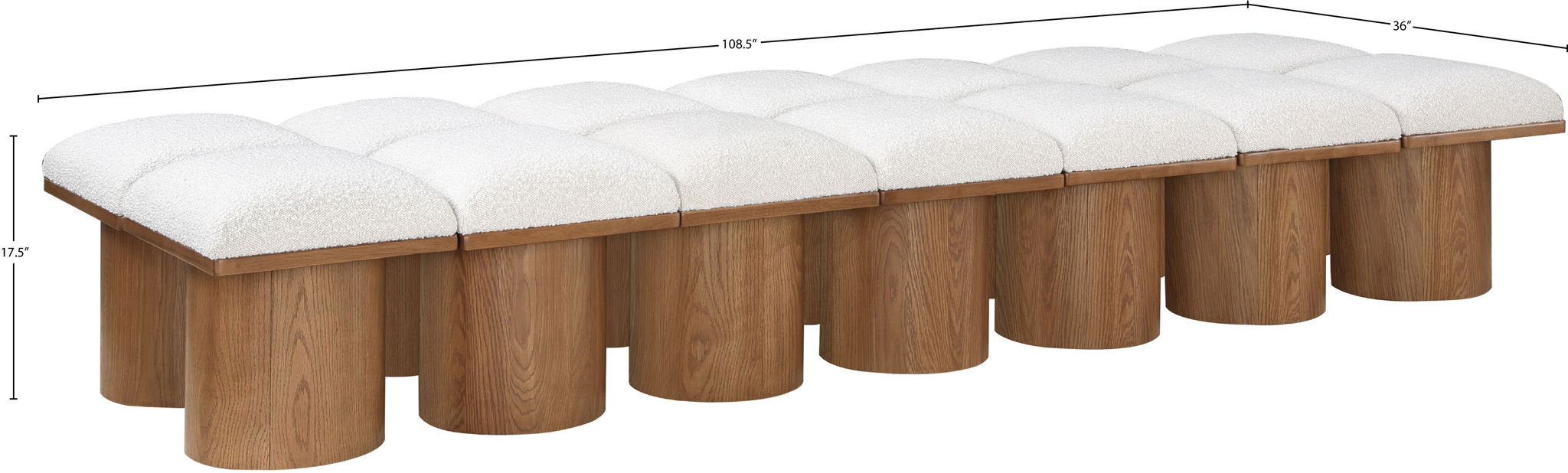 Pavilion - 14 Piece Modular Bench With Brown Base