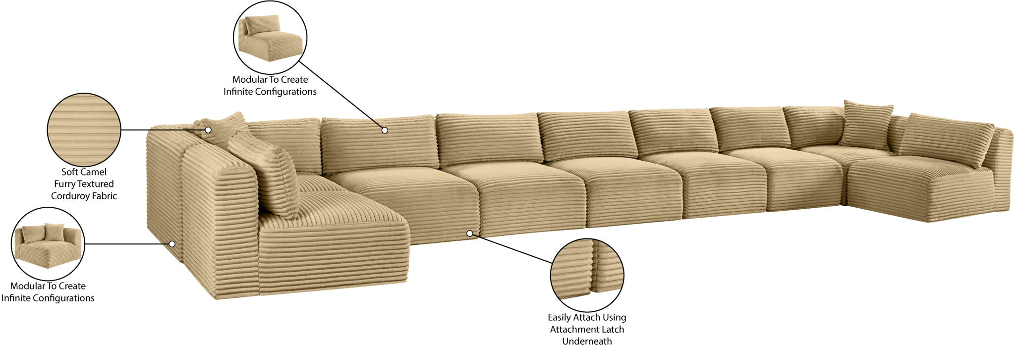 Shaggy - 9 Piece Modular Sectional
