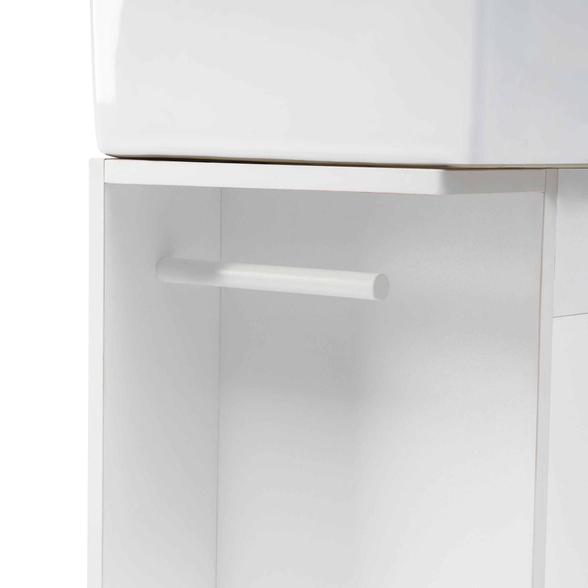 Modern Bathroom Vanity With Sink And 2 Tier Shelf