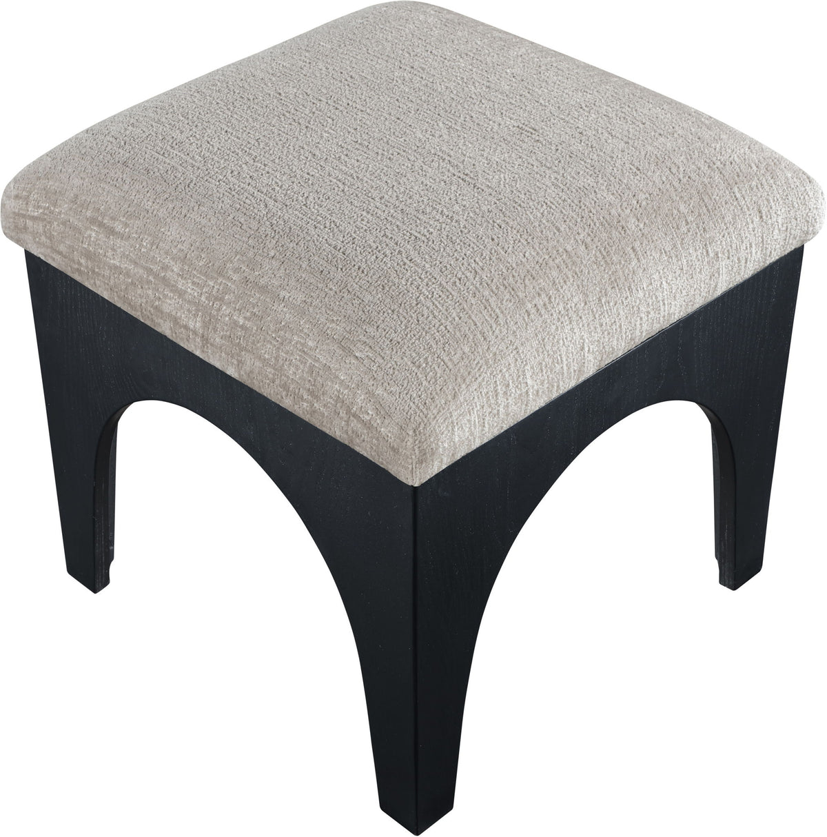 Lawson - Chenille Fabric Ottoman - Black Base