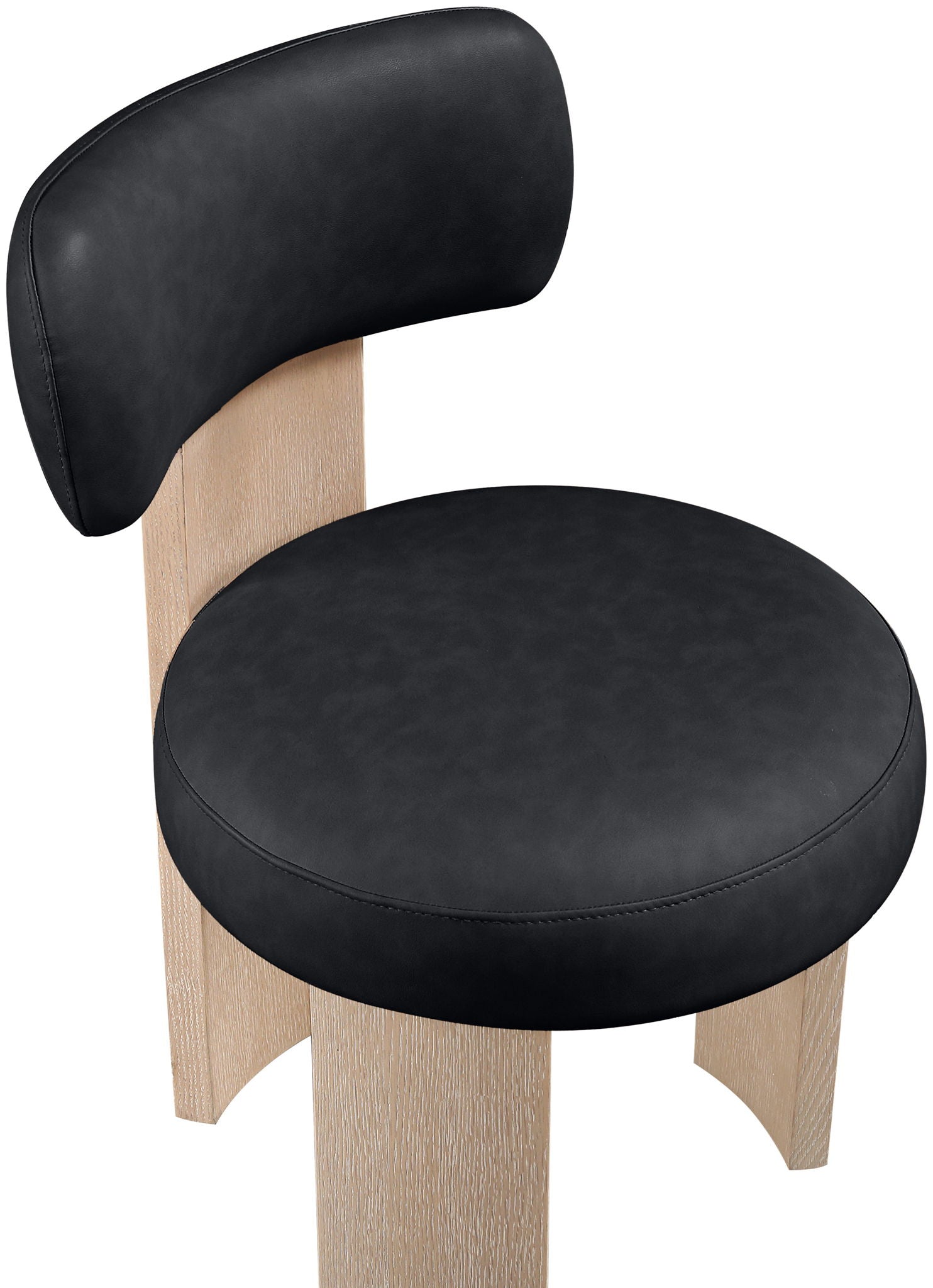 Atelier - Vegan Leather Upholstered Dining Chair (Set of 2) - Painted Natural Frame