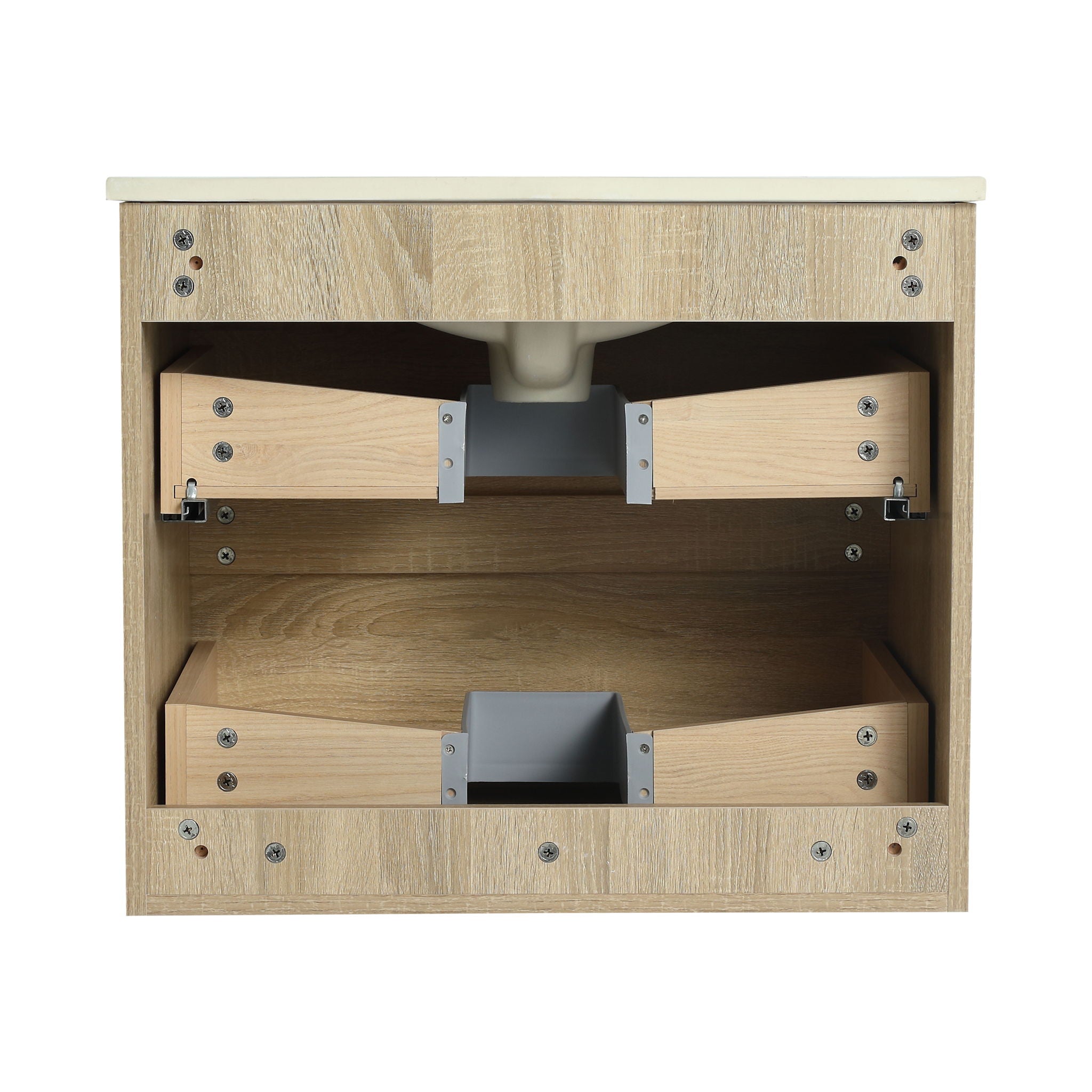 Wall Mounted Bathroom Vanity & Sink, 2 Soft Close Drawers