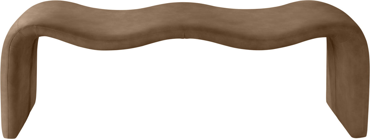 Willow - Faux Leather Bench - Brown