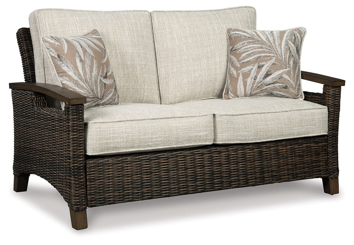 Paradise Trail - Loveseat w/Cushion - Medium Brown