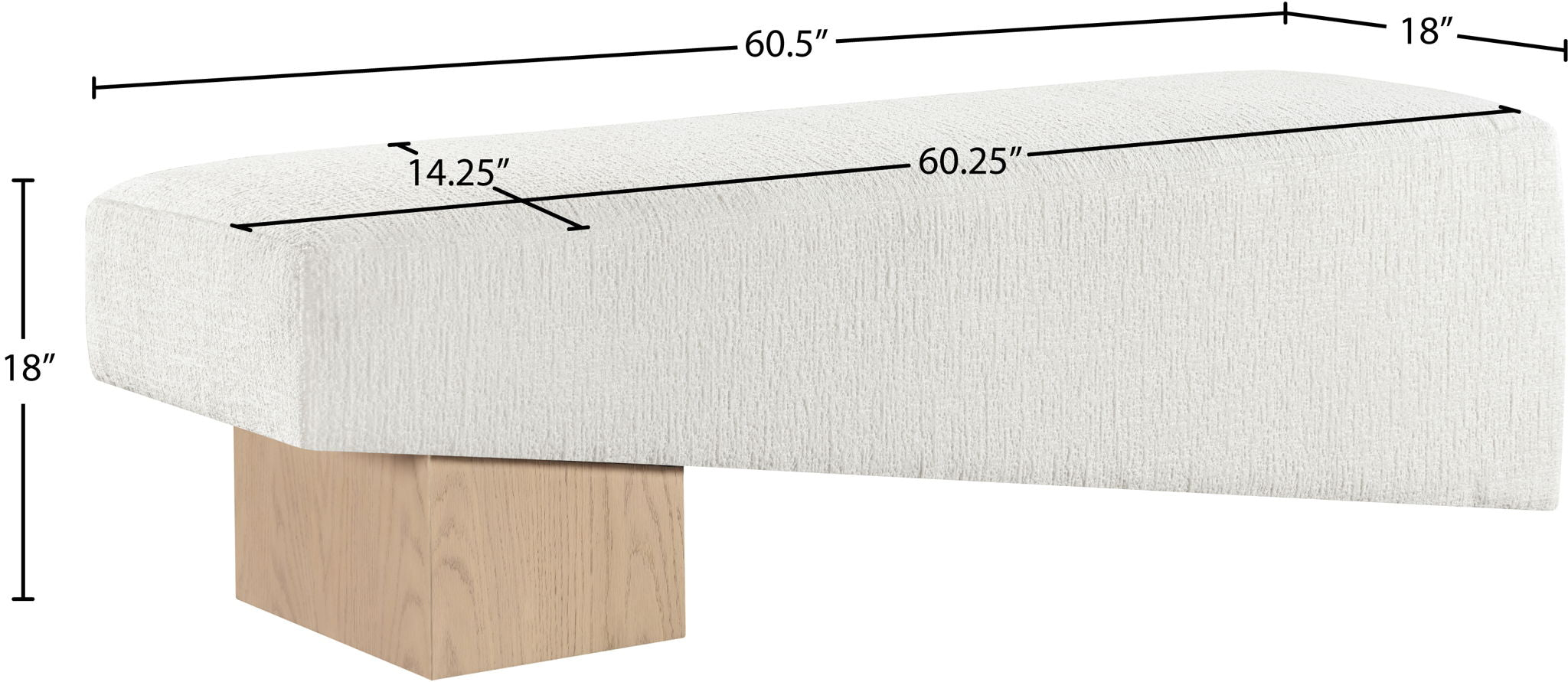 Alora - Bench - Light Brown Base