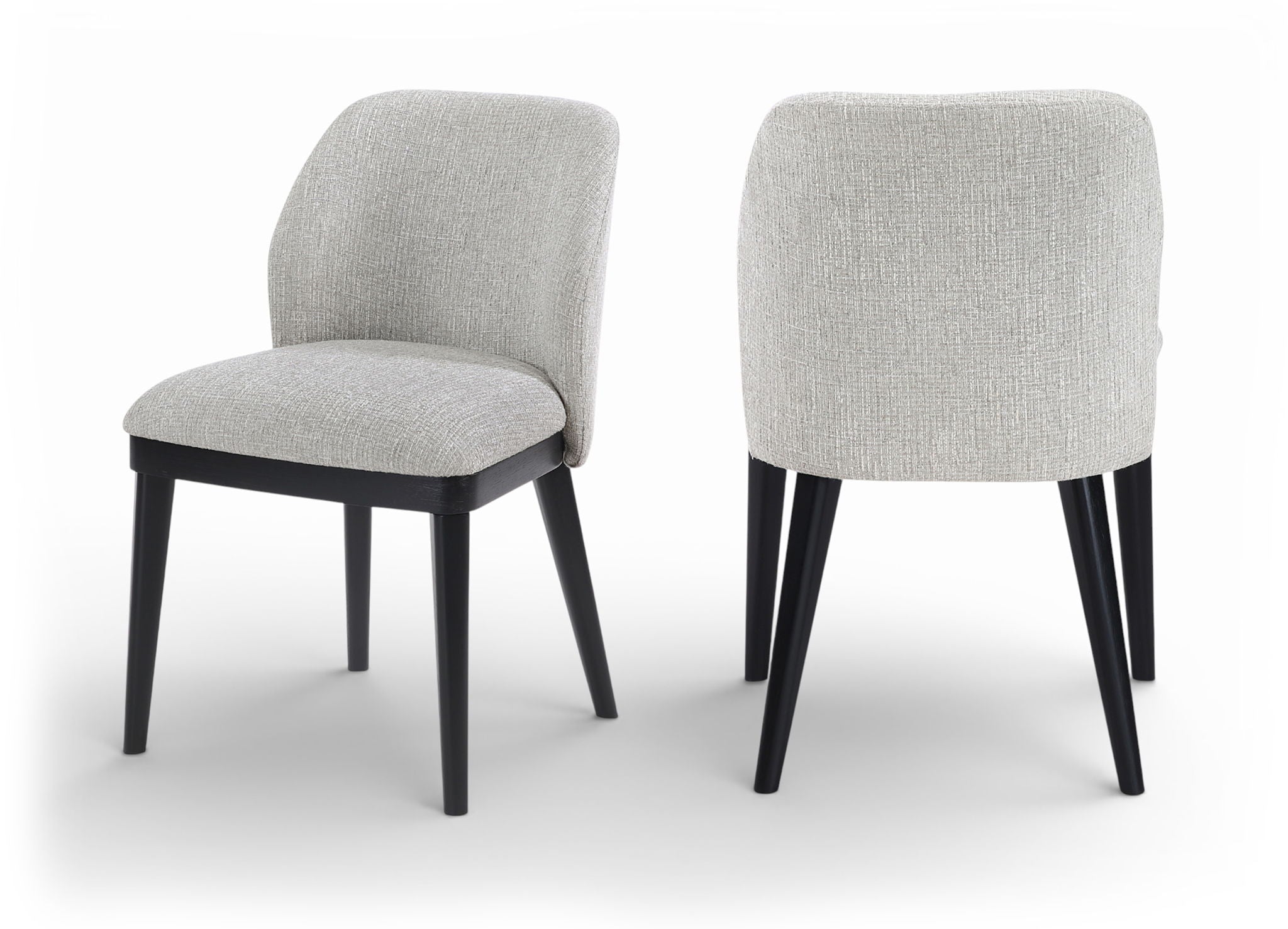Valeo - Linen Textured Fabric Upholstered Dining Chair (Set of 2) - Painted Black Base