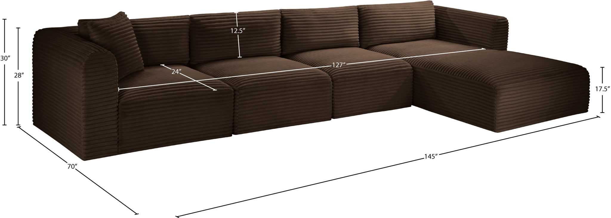 Shaggy - 4 Piece Modular Sectional