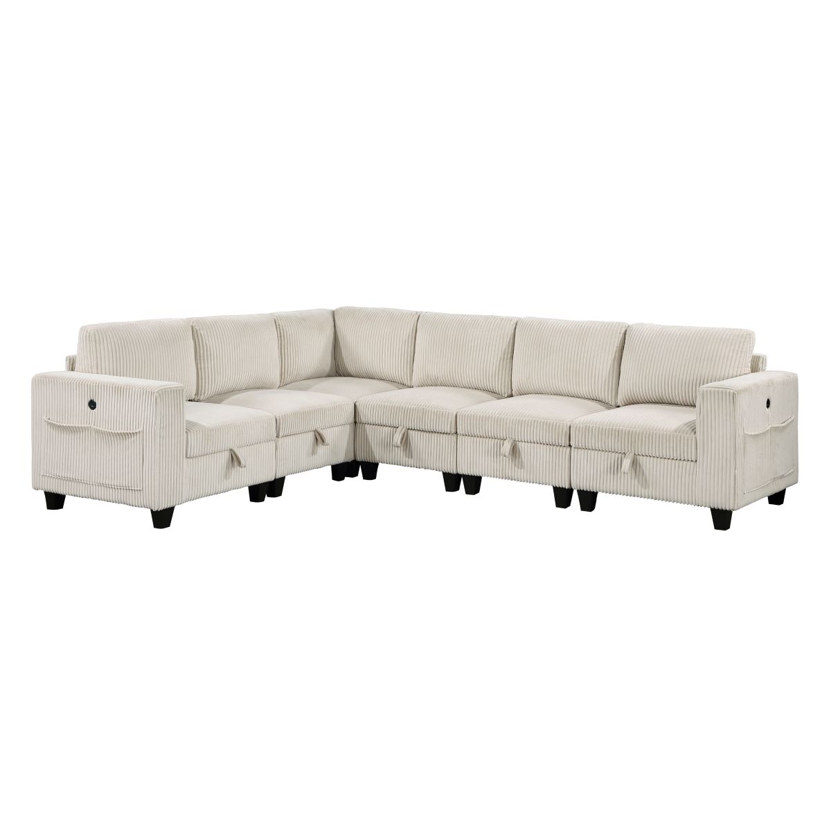 Walterboro - Sectional With Storage, Storage Pouches And Charging Ports