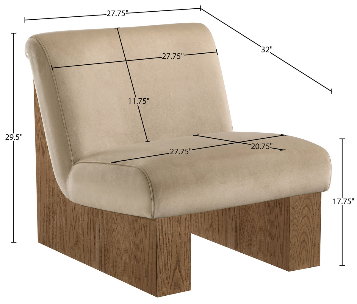 Vantage - Velvet Performance Fabric Upholstered Accent Chair