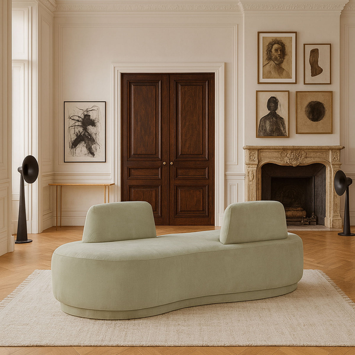 Argyle - Chenille Fabric Chaise / Loveseat