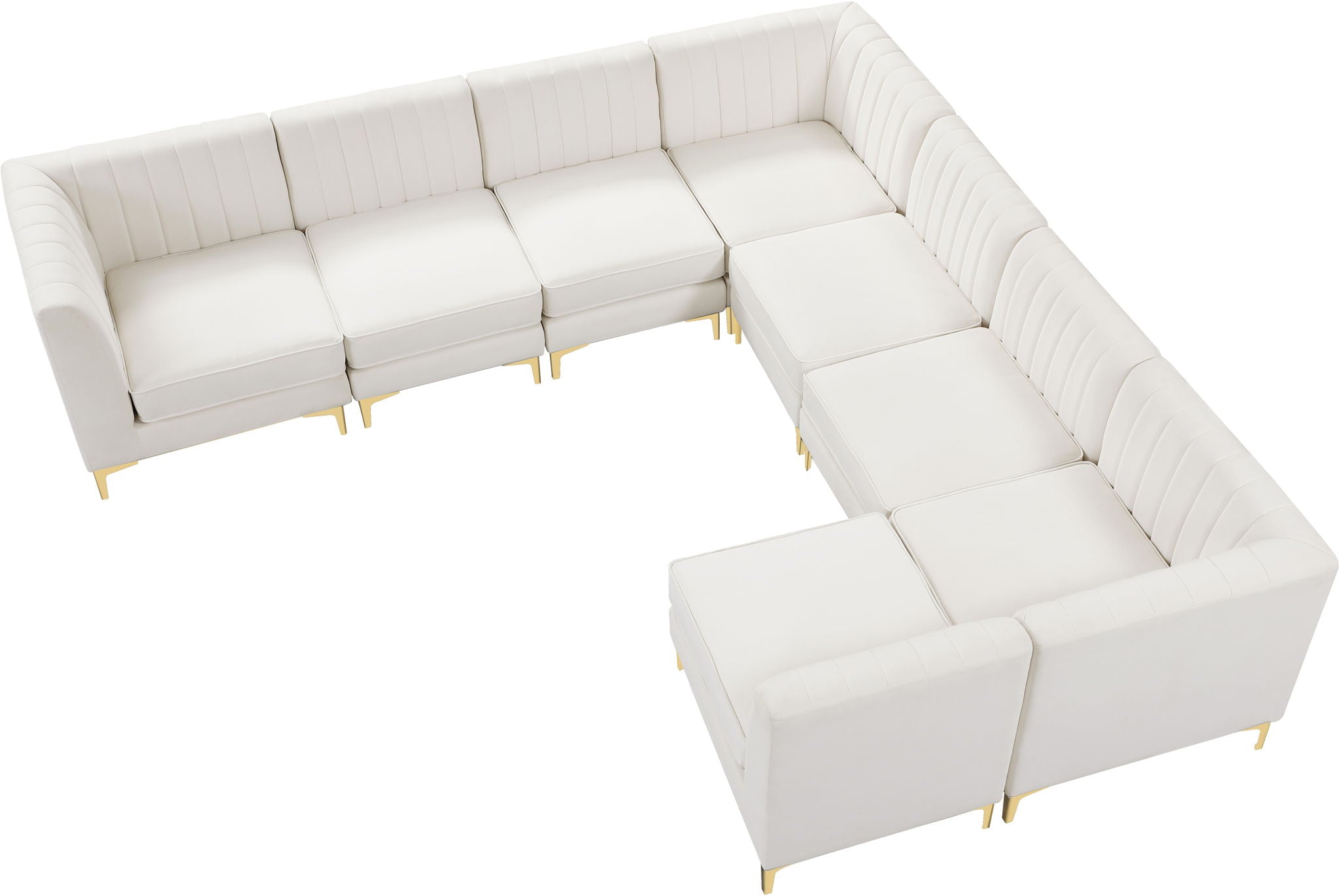Alina - 8 Piece Velvet Modular Sectional