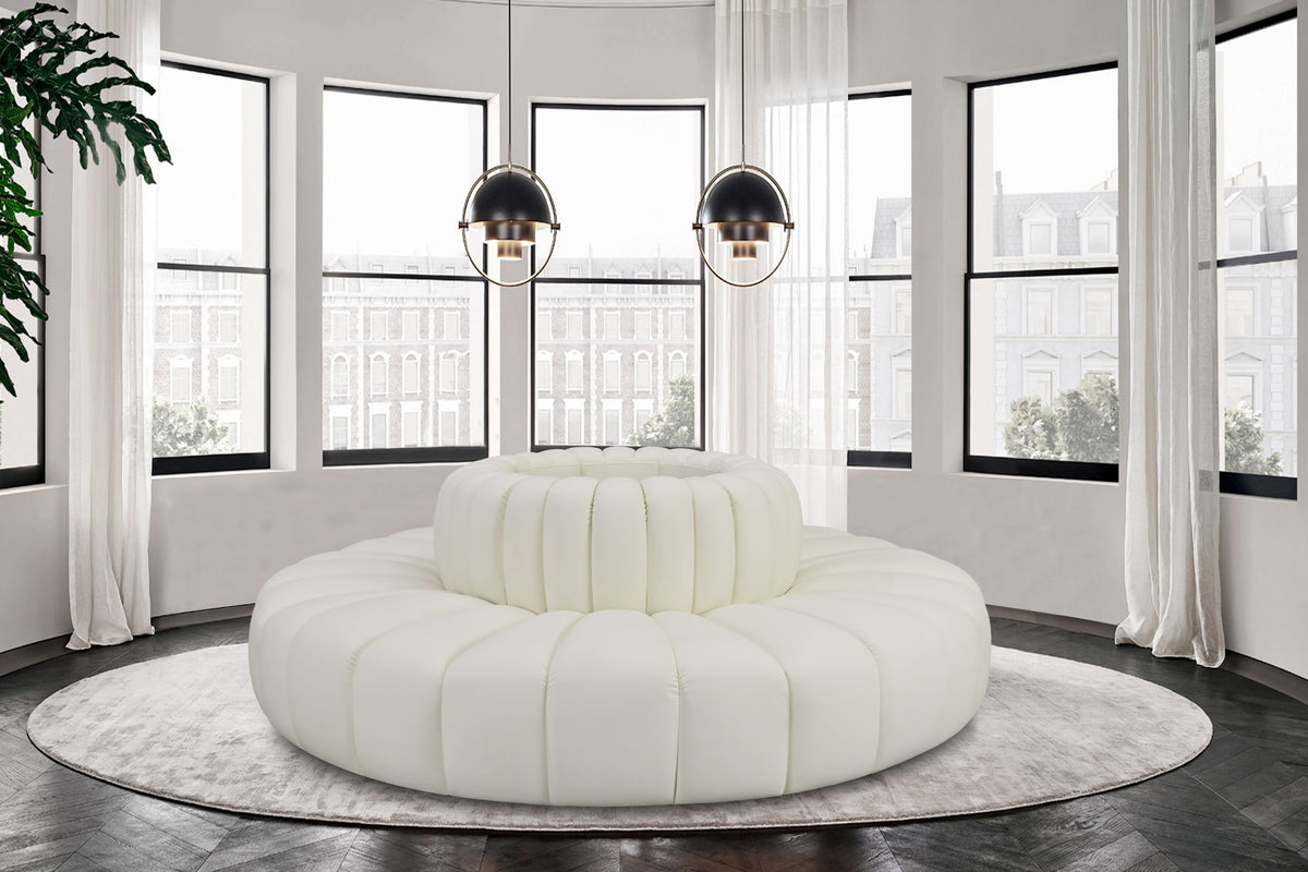Arc - Faux Leather 8 Piece Round Modular Sofa