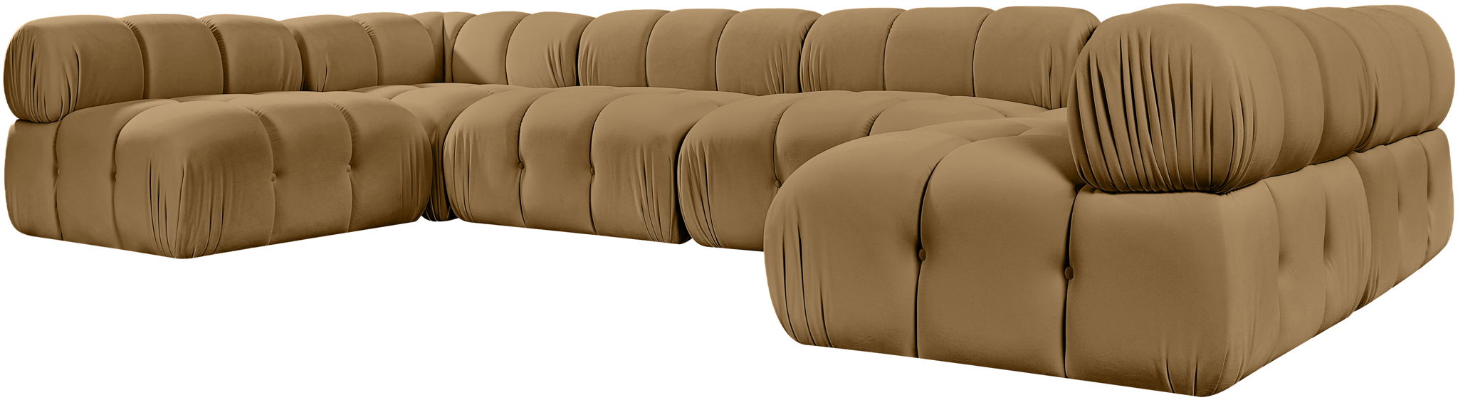 Orin - U-Shaped Velvet 6 Piece Modular Sectional