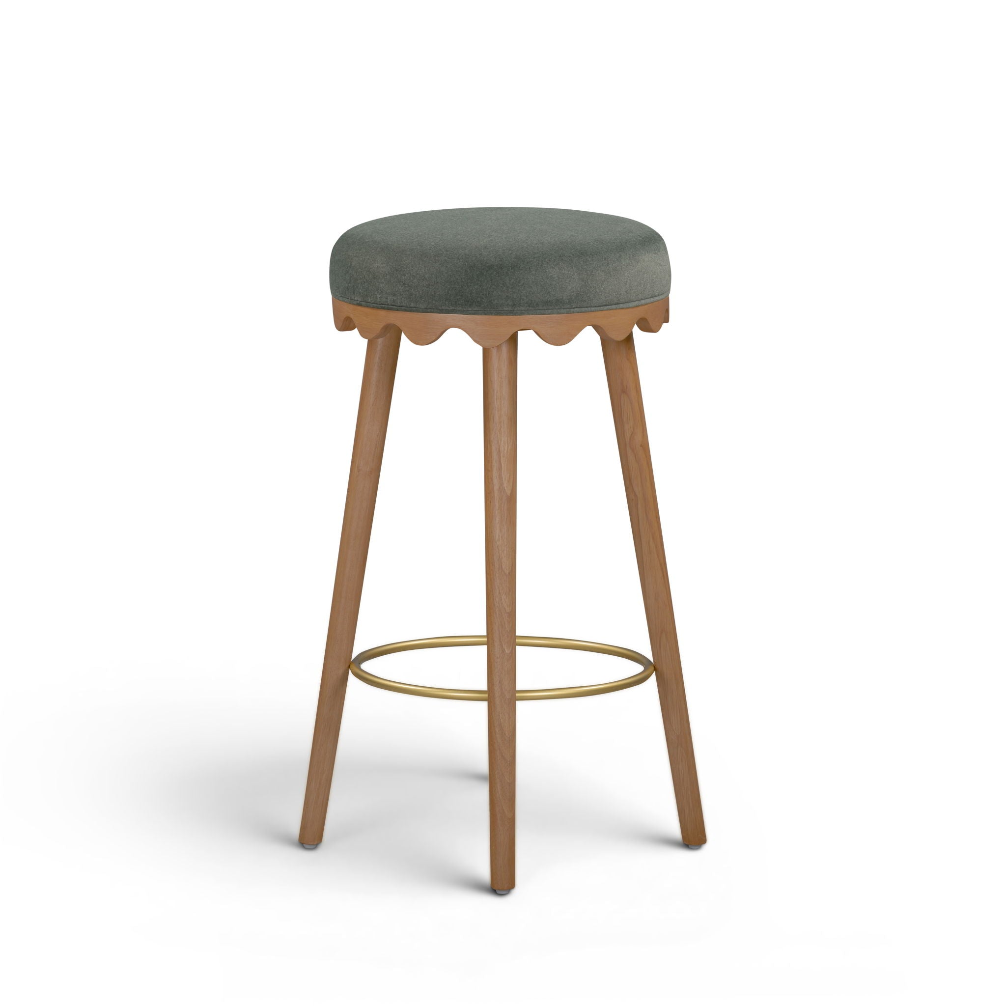 Oodle - Performance Vegan Mohair Light Walnut Stool
