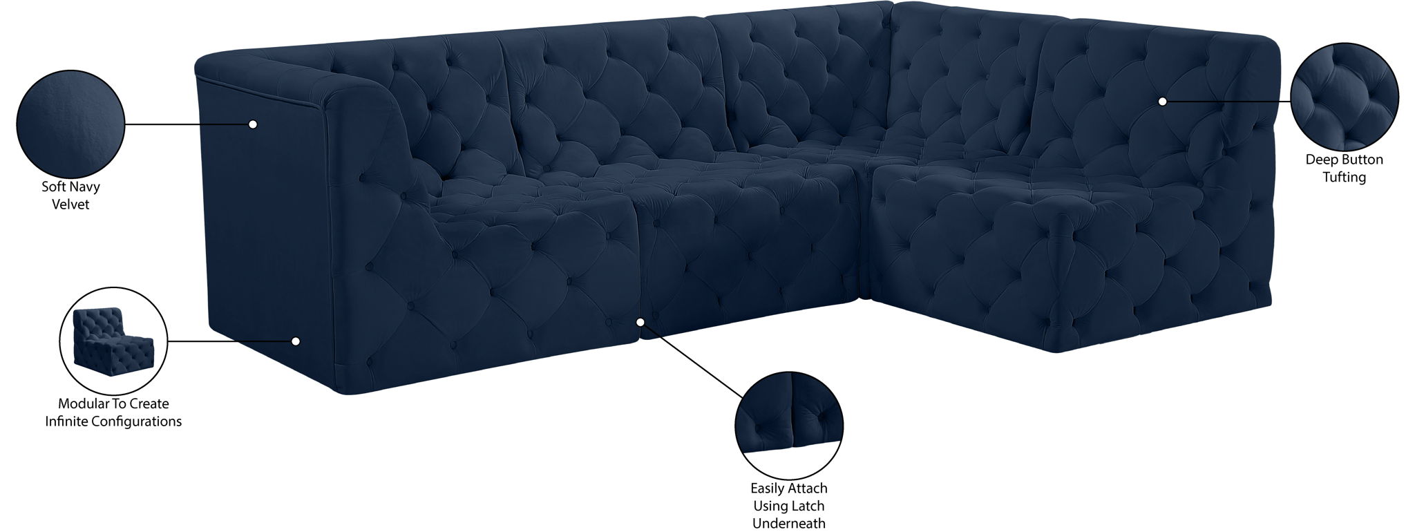Tuft - 4 Piece Modular Sectional