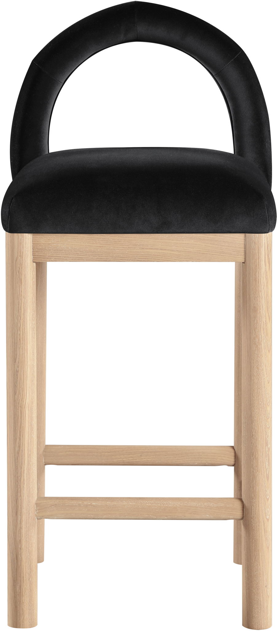 Conrad - Velvet Counter Stool With Natural Legs