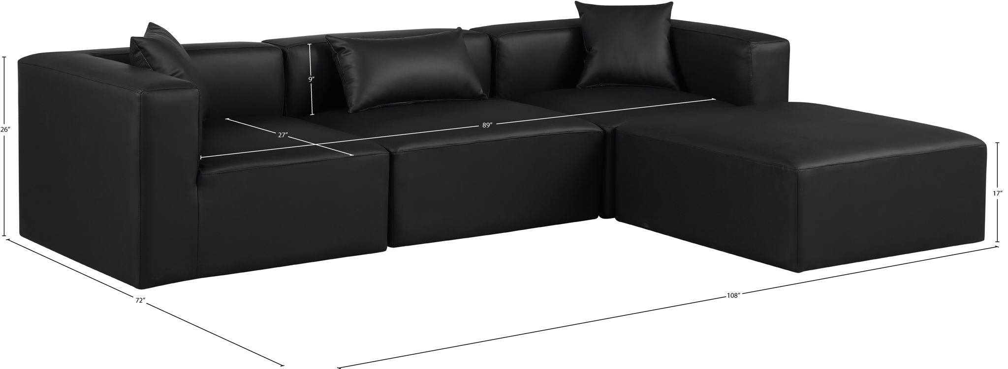 Cube - 4 Piece Modular Sectional With Chaise