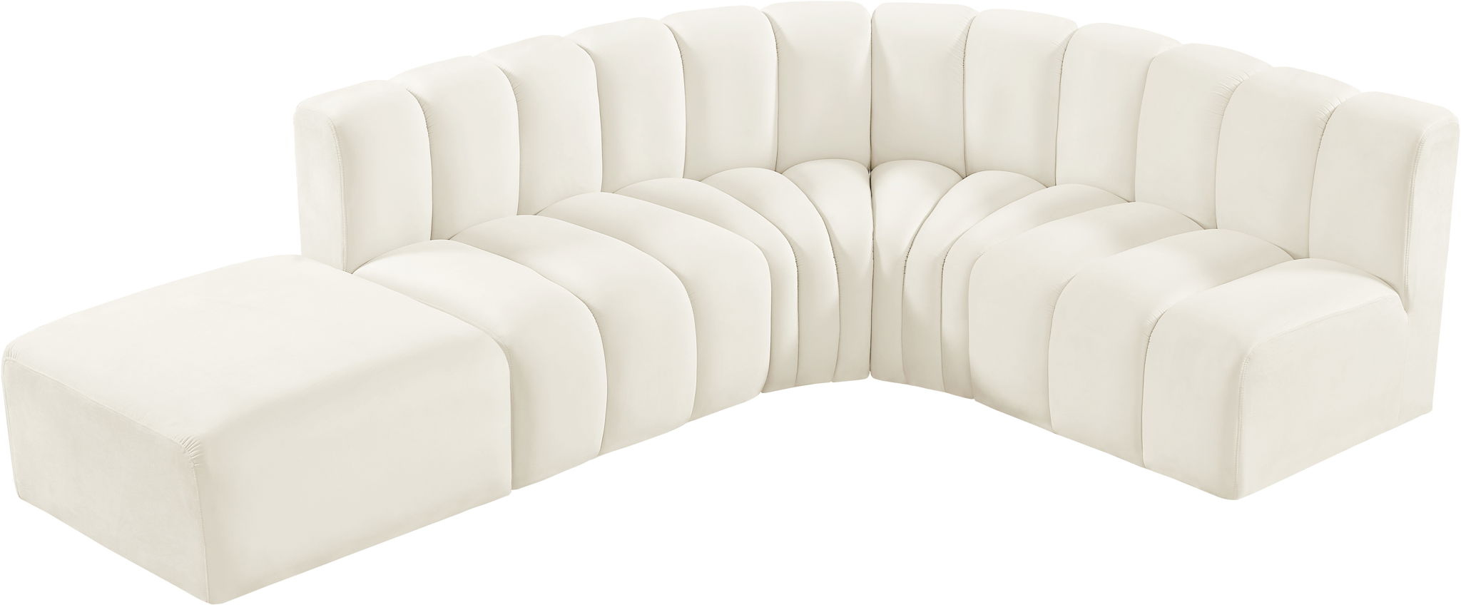 Arc - Velvet 5 Piece Corner Modular Sofa