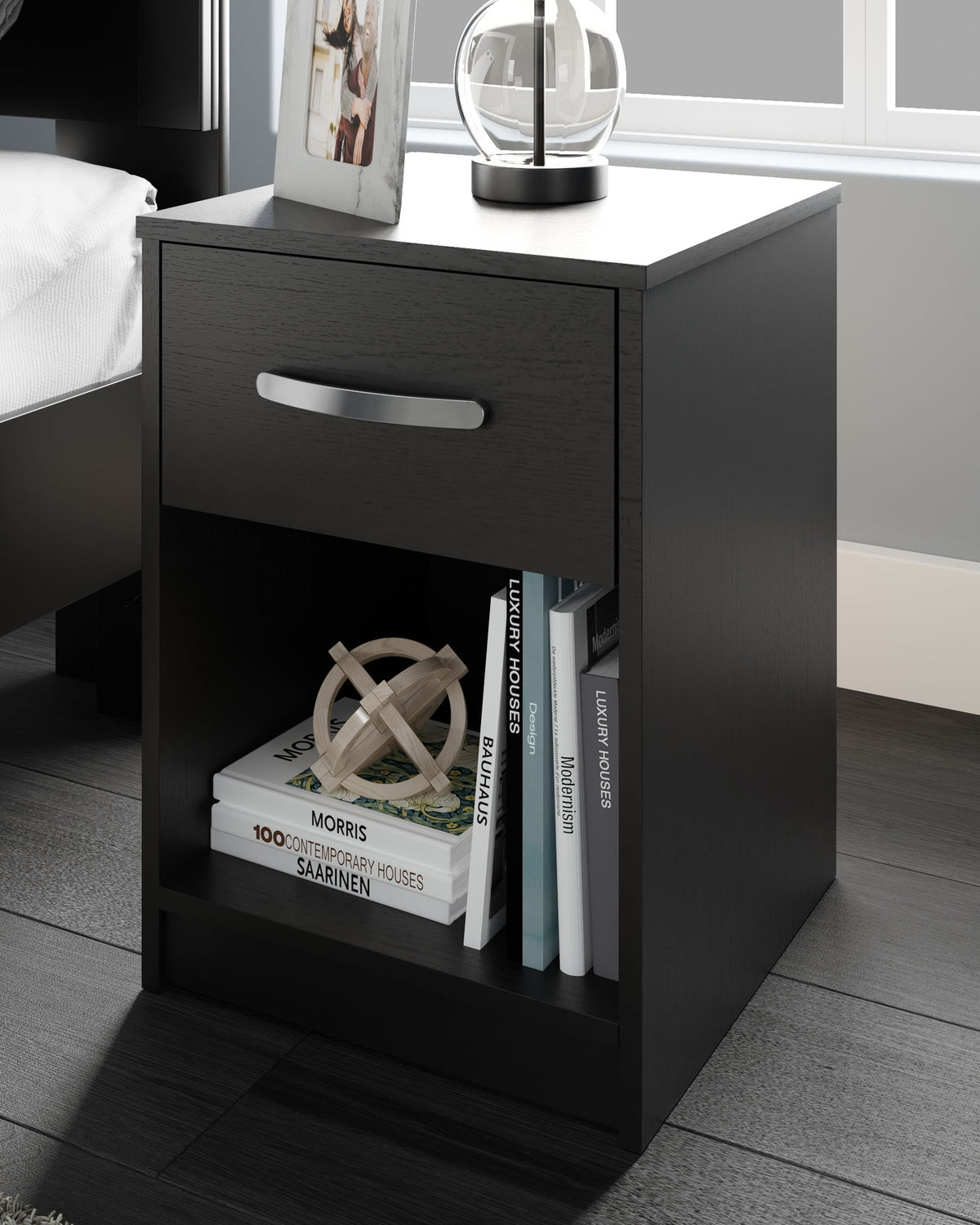 Finch - One Drawer Night Stand - Black