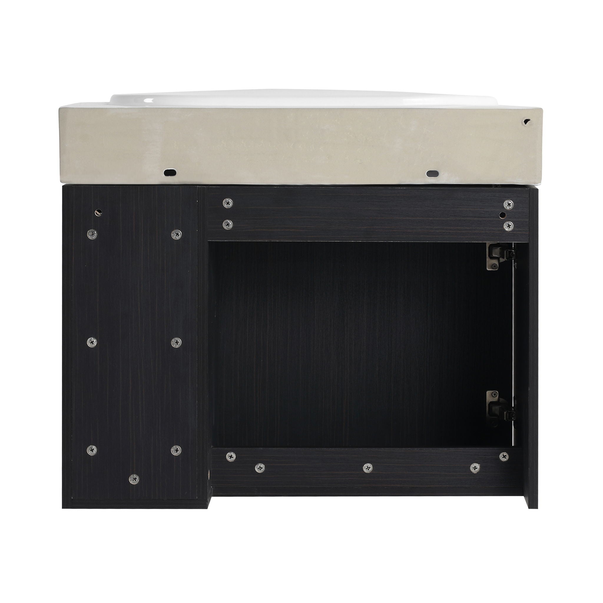 28" Wall Mounted Bathroom Vanity With Sink & Soft Close Door - Black Chestnut