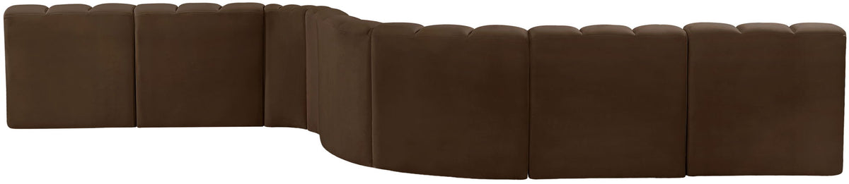 Arc - Velvet 8 Piece Curved Modular Sofa