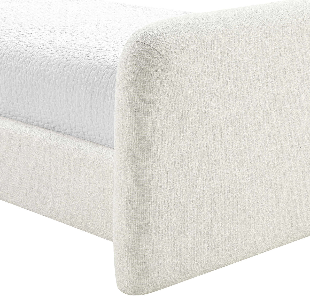 Fira - Linen Textured Fabric Upholstered Bed