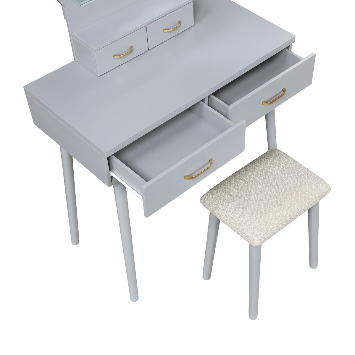 Camilla - Vanity Dresser With Mirror And Stool